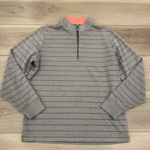 Footjoy Pullover Men Gray Striped 1/2 Zip Golf Sweater Size XL